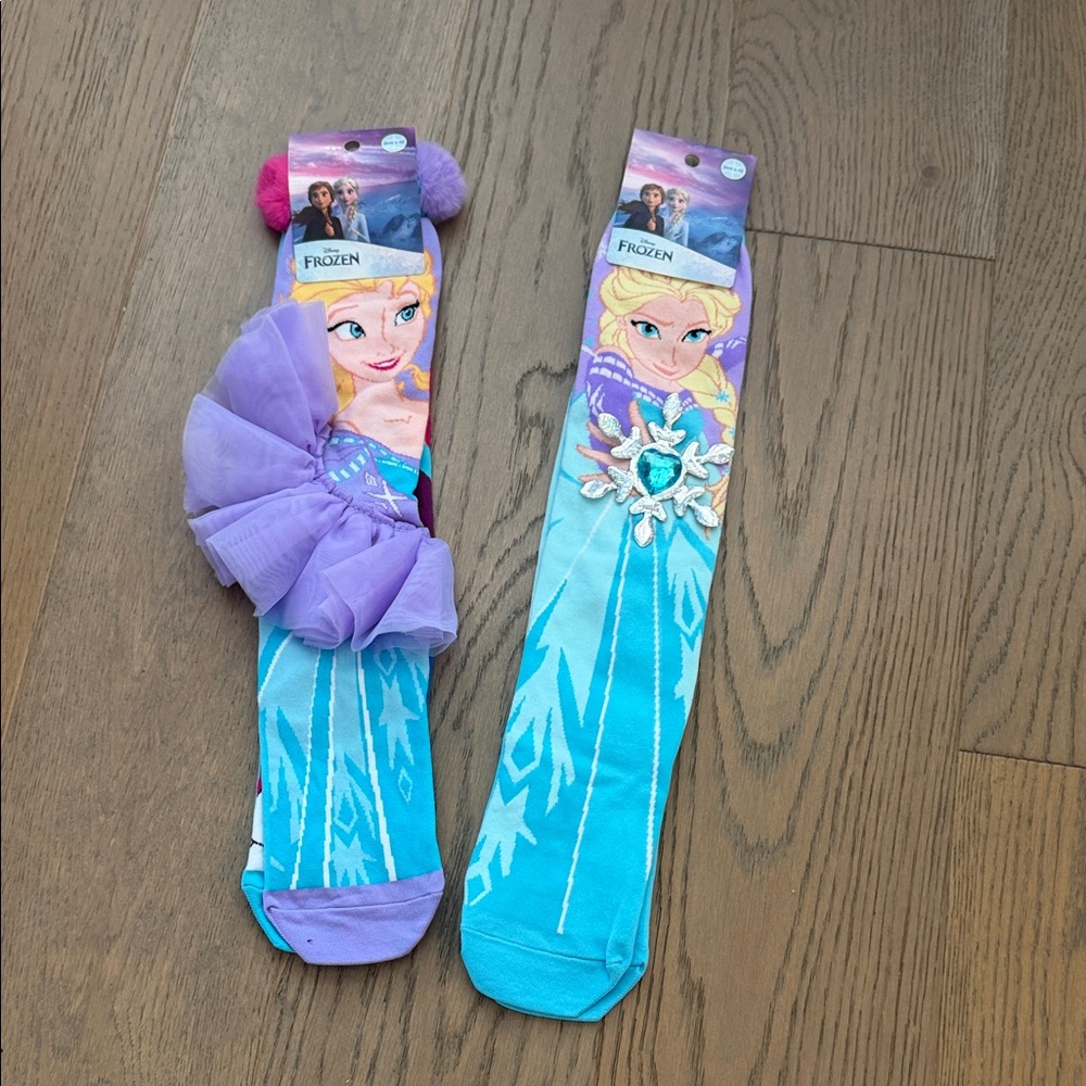 Disney Elsa Knee-High Socks - Turquoise, Purple & Pink Accents